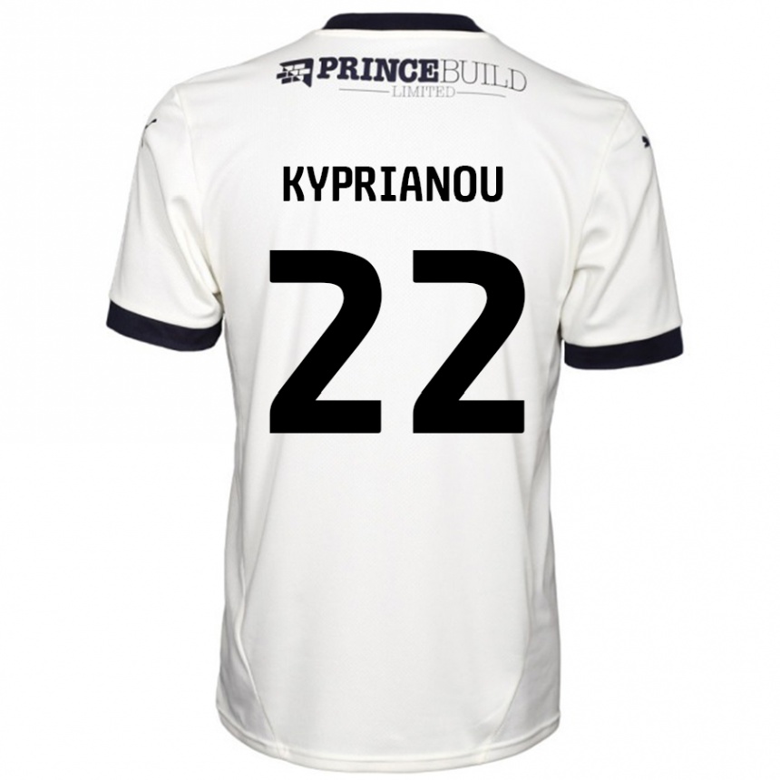 Women Football Hector Kyprianou #22 Off White Black Away Jersey 2024/25 T-Shirt Canada