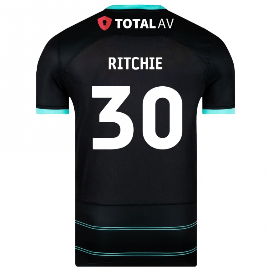 Women Football Matt Ritchie #30 Black Away Jersey 2024/25 T-Shirt Canada