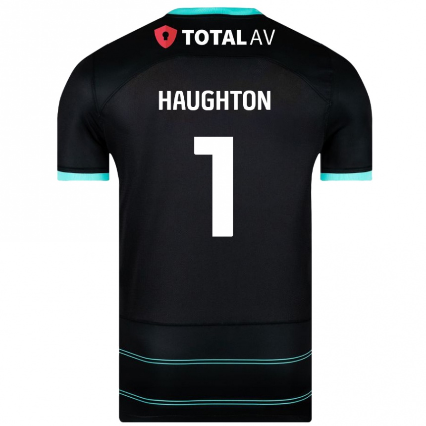 Women Football Hannah Haughton #1 Black Away Jersey 2024/25 T-Shirt Canada