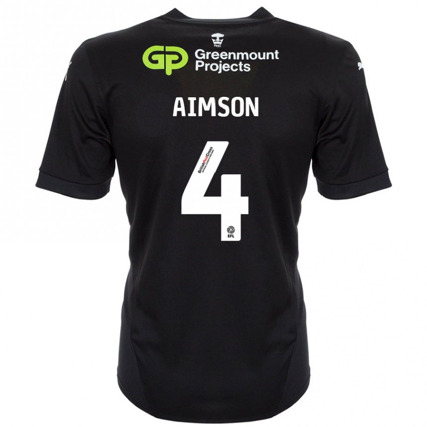 Women Football Will Aimson #4 Black Away Jersey 2024/25 T-Shirt Canada