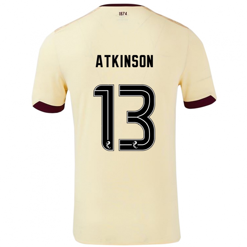 Women Football Nathaniel Atkinson #13 Cream Burgundy Away Jersey 2024/25 T-Shirt Canada