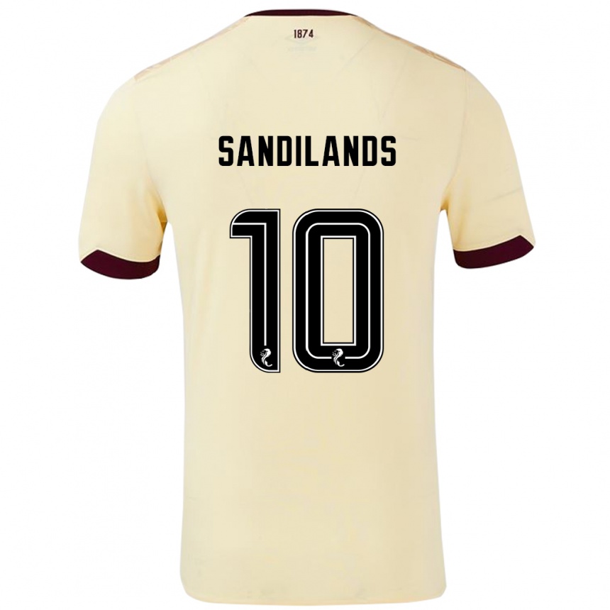 Women Football Callum Sandilands #10 Cream Burgundy Away Jersey 2024/25 T-Shirt Canada