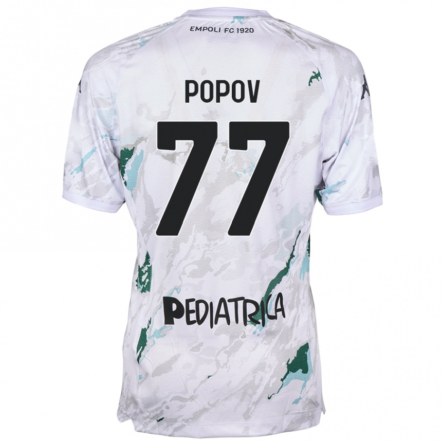 Women Football Bogdan Popov #77 Grey Away Jersey 2024/25 T-Shirt Canada