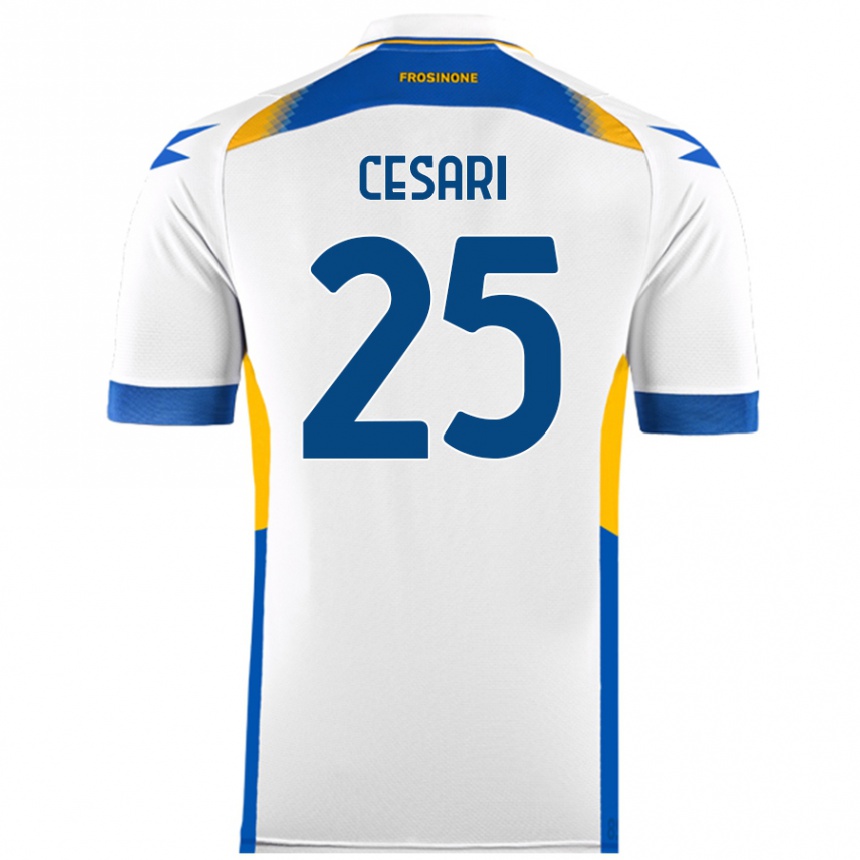 Women Football Nicolò Cesari #25 White Away Jersey 2024/25 T-Shirt Canada