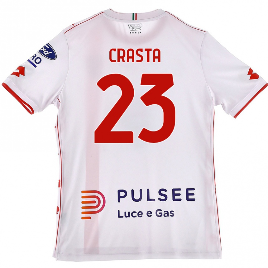 Women Football Mario Crasta #23 White Red Away Jersey 2024/25 T-Shirt Canada