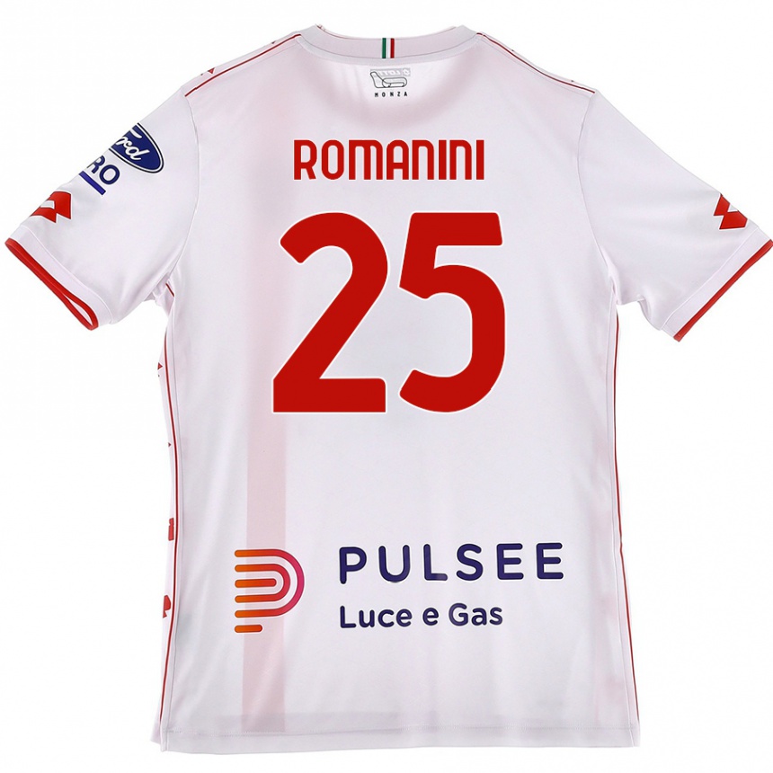 Women Football Andrea Romanini #25 White Red Away Jersey 2024/25 T-Shirt Canada