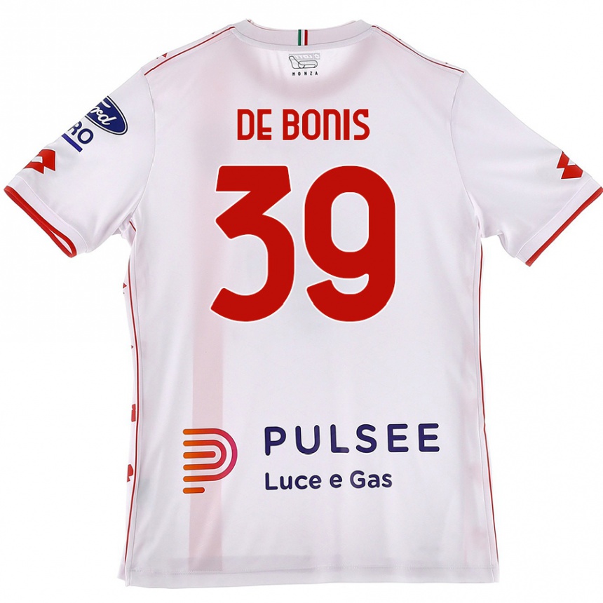 Women Football Andrea De Bonis #39 White Red Away Jersey 2024/25 T-Shirt Canada