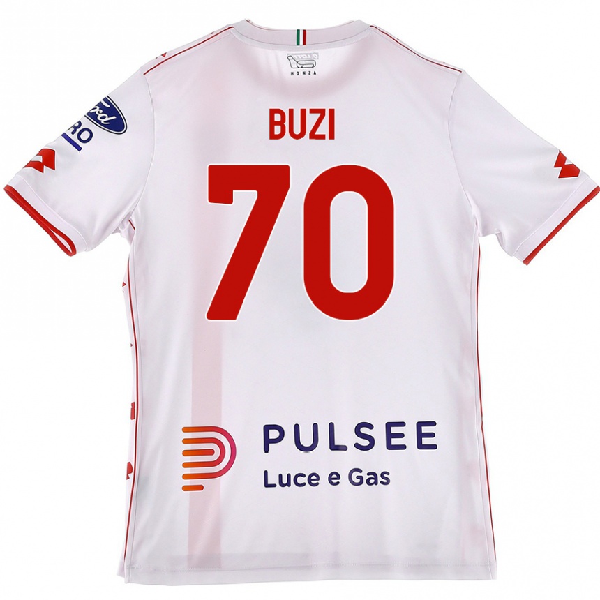 Femme Football Maillot Luis Buzi #70 Blanc Rouge Tenues Extérieur 2024/25 Canada