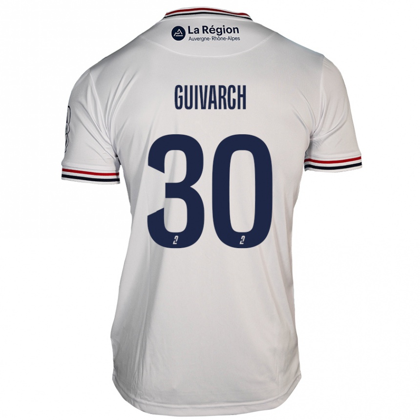 Femme Football Maillot Théo Guivarch #30 Blanc Tenues Extérieur 2024/25 Canada