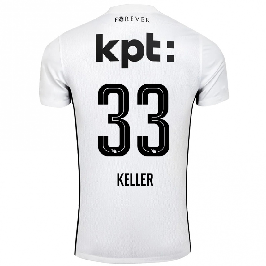 Women Football Marvin Keller #33 White Black Away Jersey 2024/25 T-Shirt Canada