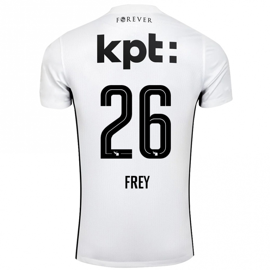 Women Football Laura Frey #26 White Black Away Jersey 2024/25 T-Shirt Canada